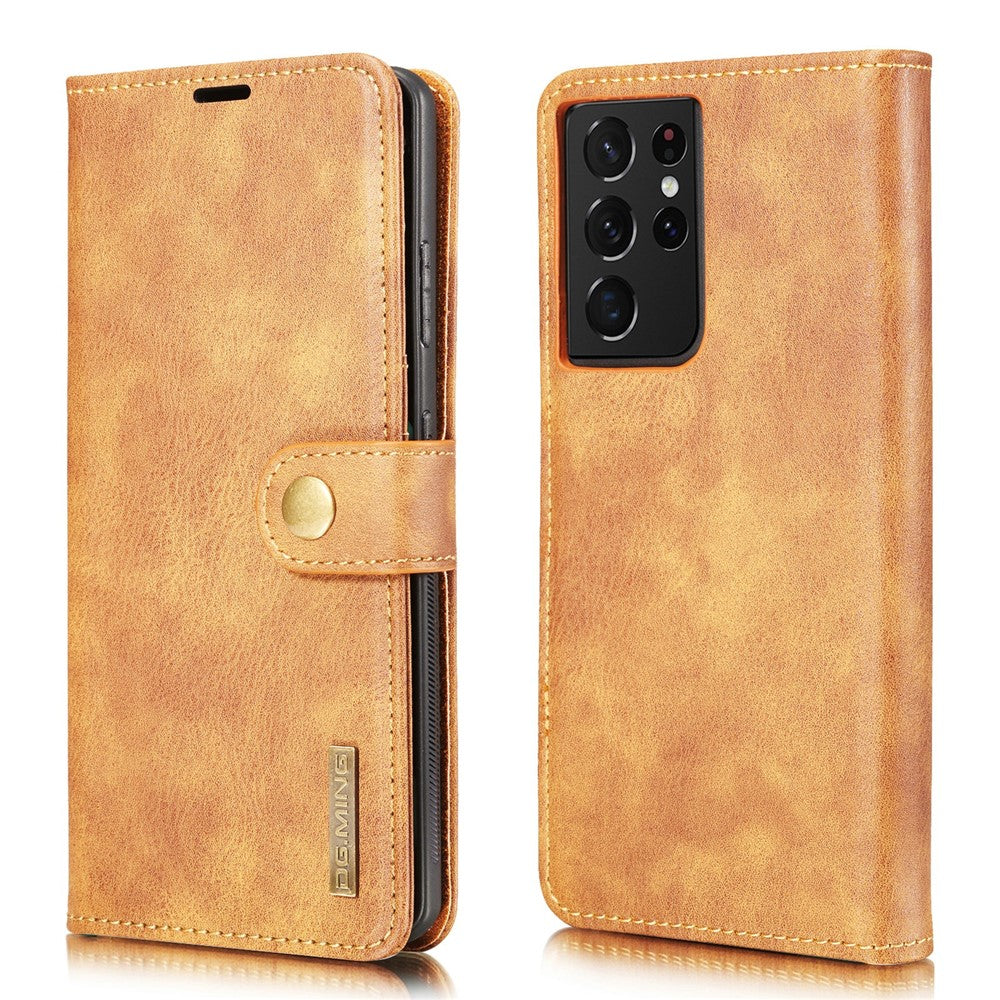 DG.MING For Samsung Galaxy S21 Ultra 5G Detachable 2-in-1 PC Cover Anti-scratch Split Leather Case