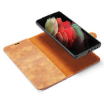 DG.MING For Samsung Galaxy S21 Ultra 5G Detachable 2-in-1 PC Cover Anti-scratch Split Leather Case