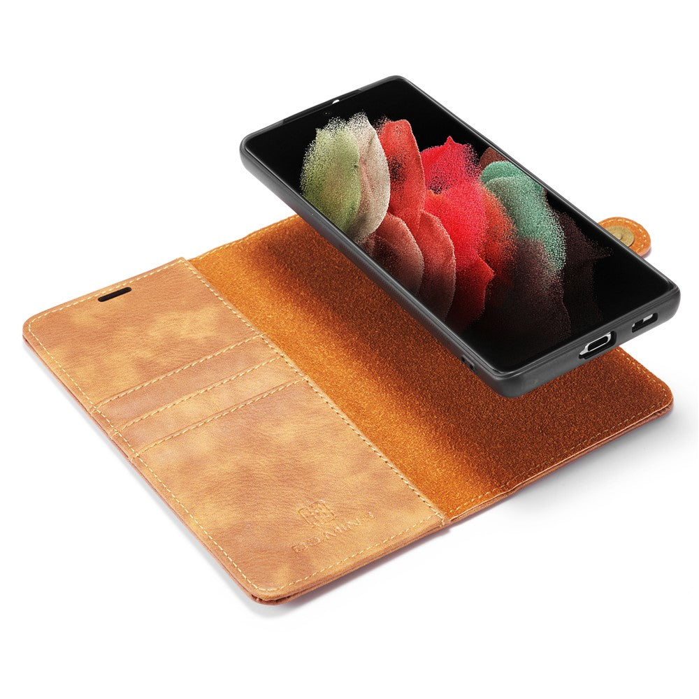 DG.MING For Samsung Galaxy S21 Ultra 5G Detachable 2-in-1 PC Cover Anti-scratch Split Leather Case