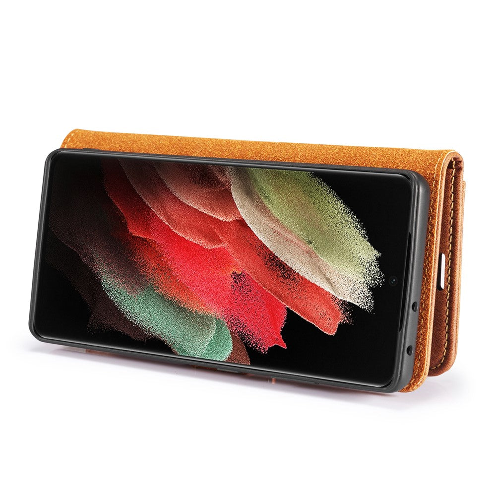 DG.MING For Samsung Galaxy S21 Ultra 5G Detachable 2-in-1 PC Cover Anti-scratch Split Leather Case