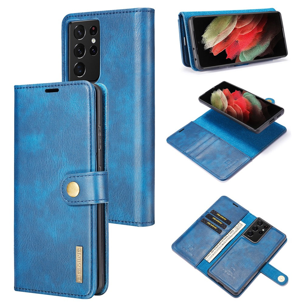 DG.MING For Samsung Galaxy S21 Ultra 5G Detachable 2-in-1 PC Cover Anti-scratch Split Leather Case