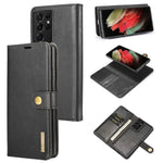 DG.MING For Samsung Galaxy S21 Ultra 5G Detachable 2-in-1 PC Cover Anti-scratch Split Leather Case