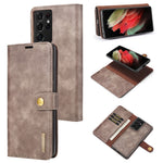 DG.MING For Samsung Galaxy S21 Ultra 5G Detachable 2-in-1 PC Cover Anti-scratch Split Leather Case
