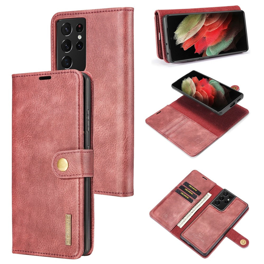 DG.MING For Samsung Galaxy S21 Ultra 5G Detachable 2-in-1 PC Cover Anti-scratch Split Leather Case