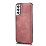 DG.MING For Samsung Galaxy S21 4G / 5G Scratch-resistant Detachable 2-in-1 PC Shell Split Leather Phone Case Cover
