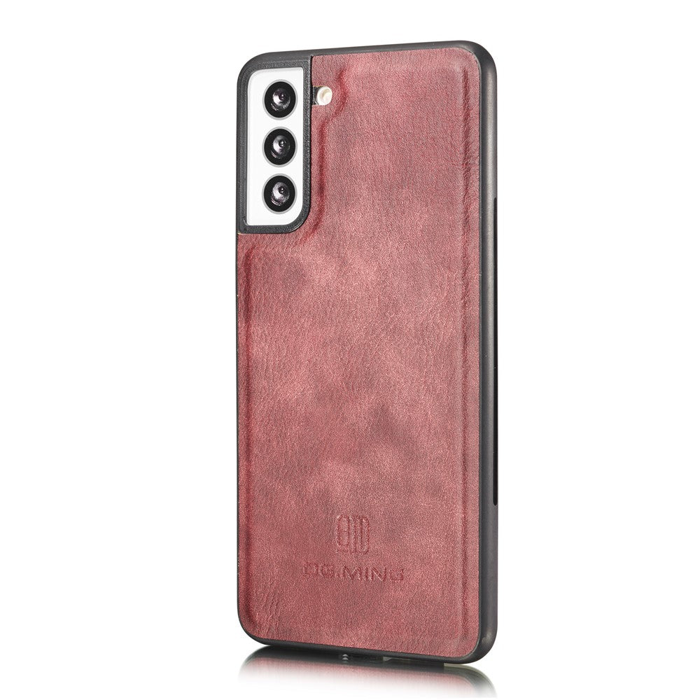 DG.MING For Samsung Galaxy S21 4G / 5G Scratch-resistant Detachable 2-in-1 PC Shell Split Leather Phone Case Cover