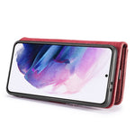 DG.MING For Samsung Galaxy S21 4G / 5G Scratch-resistant Detachable 2-in-1 PC Shell Split Leather Phone Case Cover