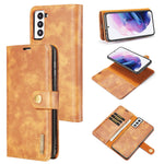 DG.MING For Samsung Galaxy S21 4G / 5G Scratch-resistant Detachable 2-in-1 PC Shell Split Leather Phone Case Cover