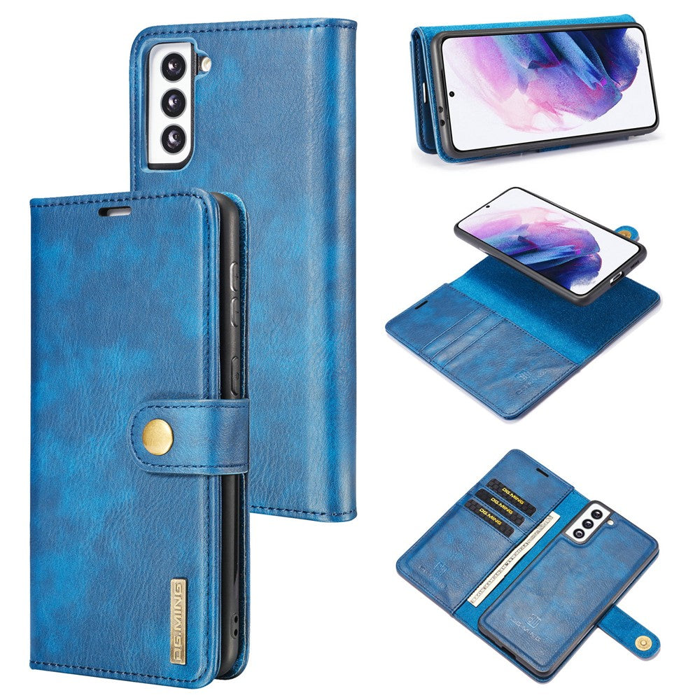 DG.MING For Samsung Galaxy S21 4G / 5G Scratch-resistant Detachable 2-in-1 PC Shell Split Leather Phone Case Cover