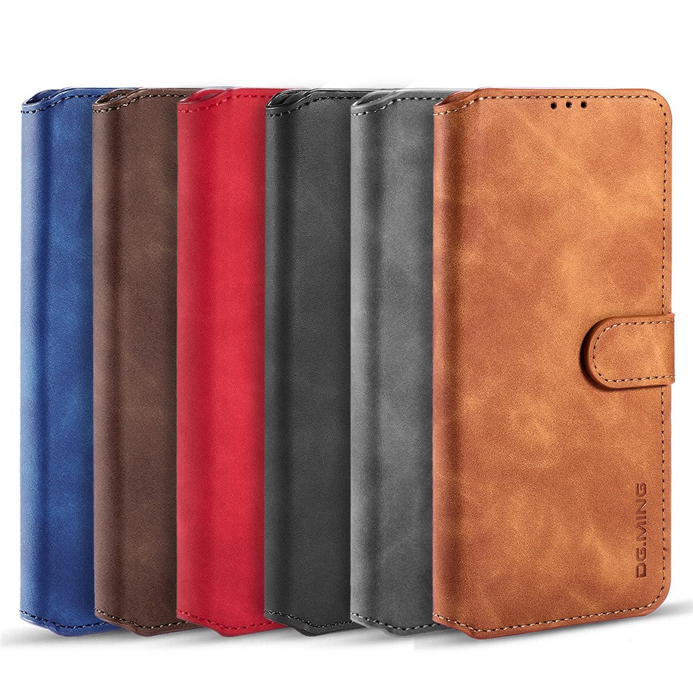For Samsung Galaxy S21 4G/5G DG.MING Retro Style Leather Wallet Case Stand Cover