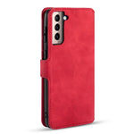 For Samsung Galaxy S21 4G/5G DG.MING Retro Style Leather Wallet Case Stand Cover