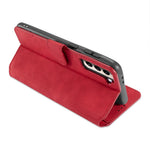 For Samsung Galaxy S21 4G/5G DG.MING Retro Style Leather Wallet Case Stand Cover