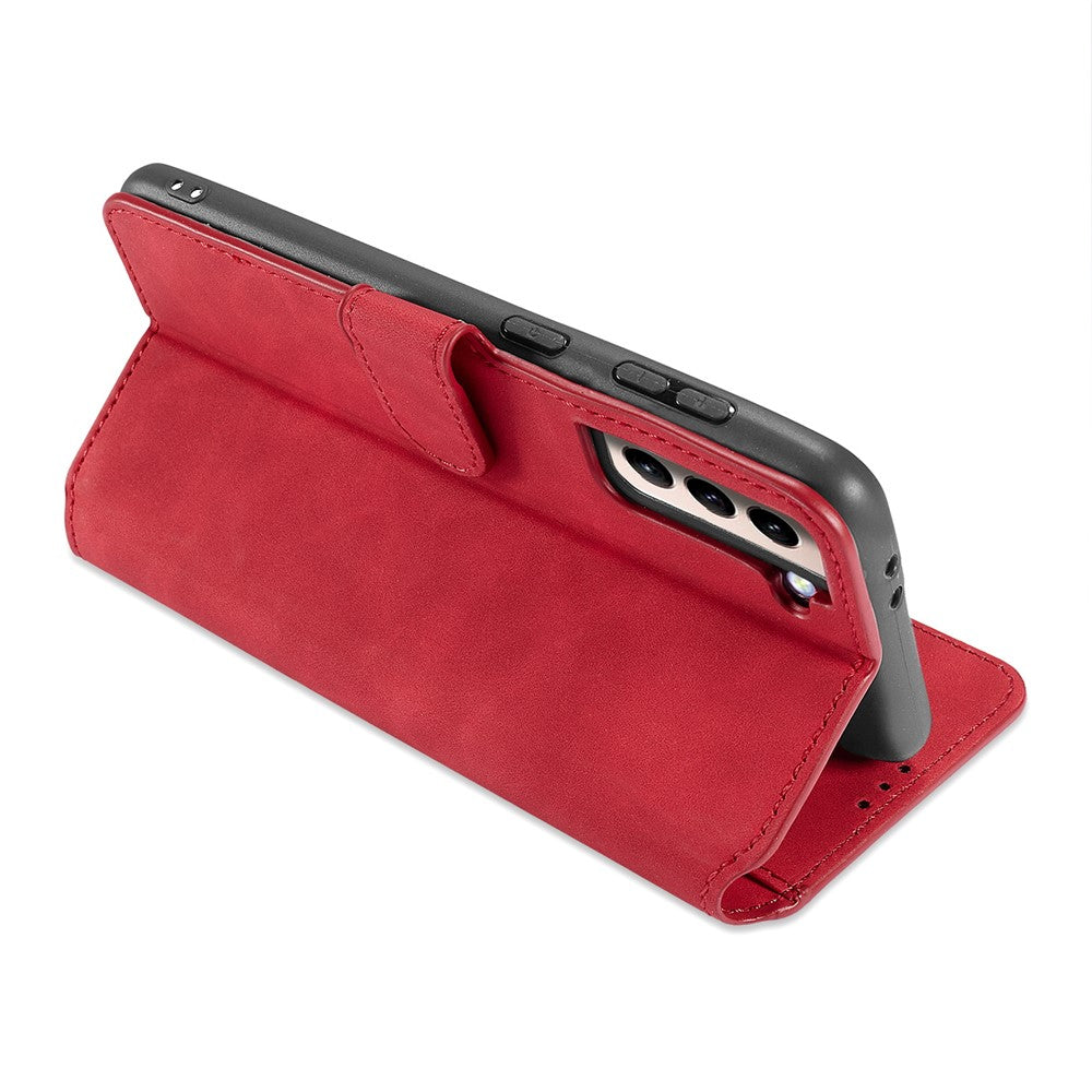 For Samsung Galaxy S21 4G/5G DG.MING Retro Style Leather Wallet Case Stand Cover