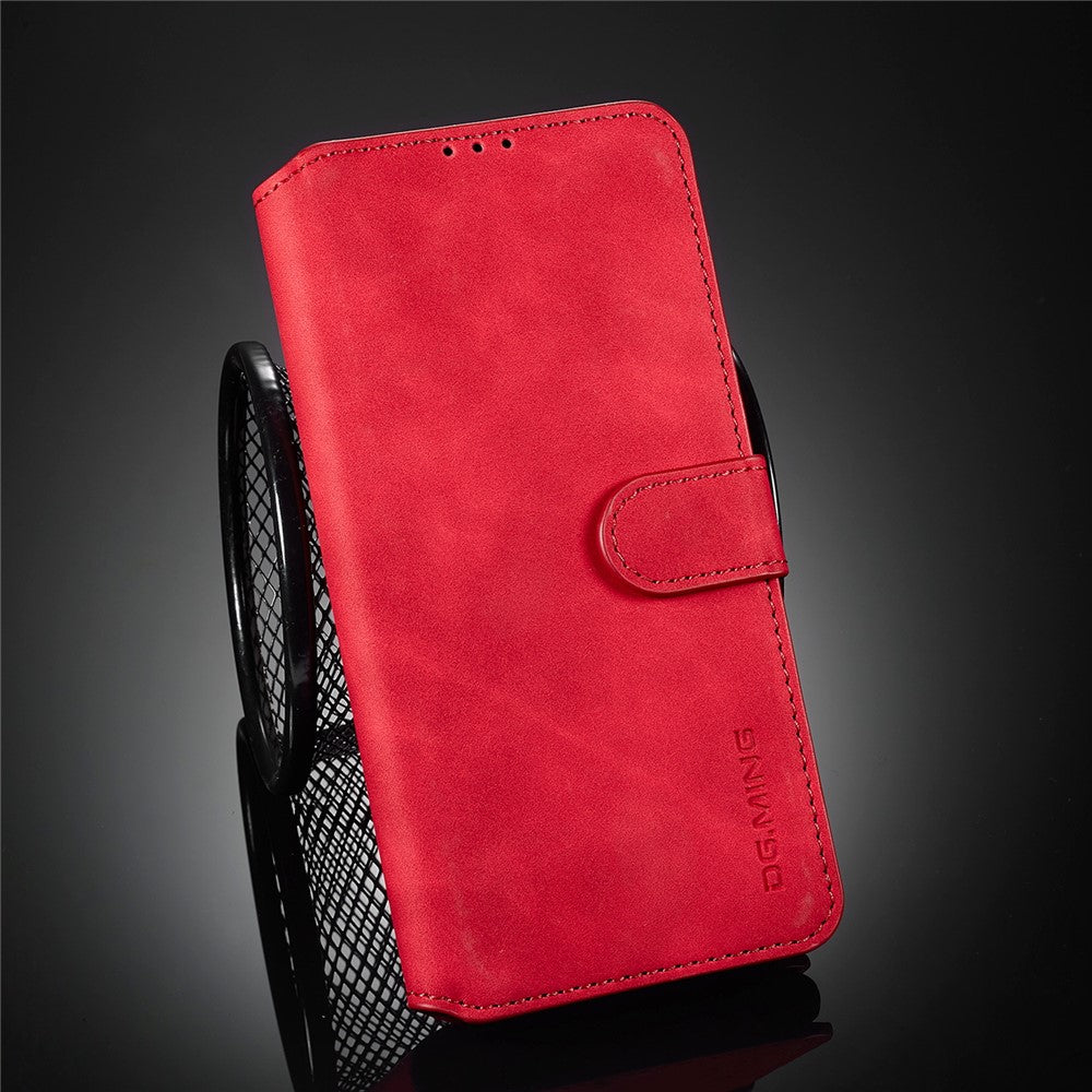 For Samsung Galaxy S21 4G/5G DG.MING Retro Style Leather Wallet Case Stand Cover