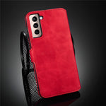 For Samsung Galaxy S21 4G/5G DG.MING Retro Style Leather Wallet Case Stand Cover