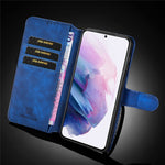 DG.MING Retro Style Leather Protector Case for Samsung Galaxy S21+ 5G Stand Cover