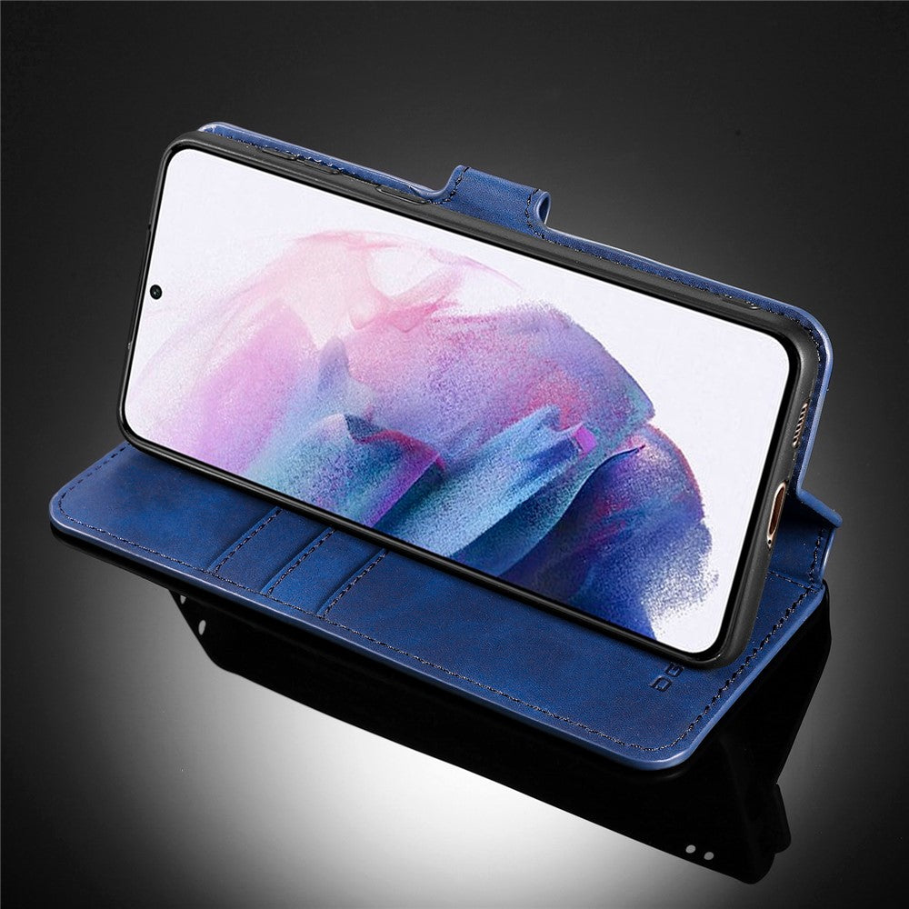 DG.MING Retro Style Leather Protector Case for Samsung Galaxy S21+ 5G Stand Cover