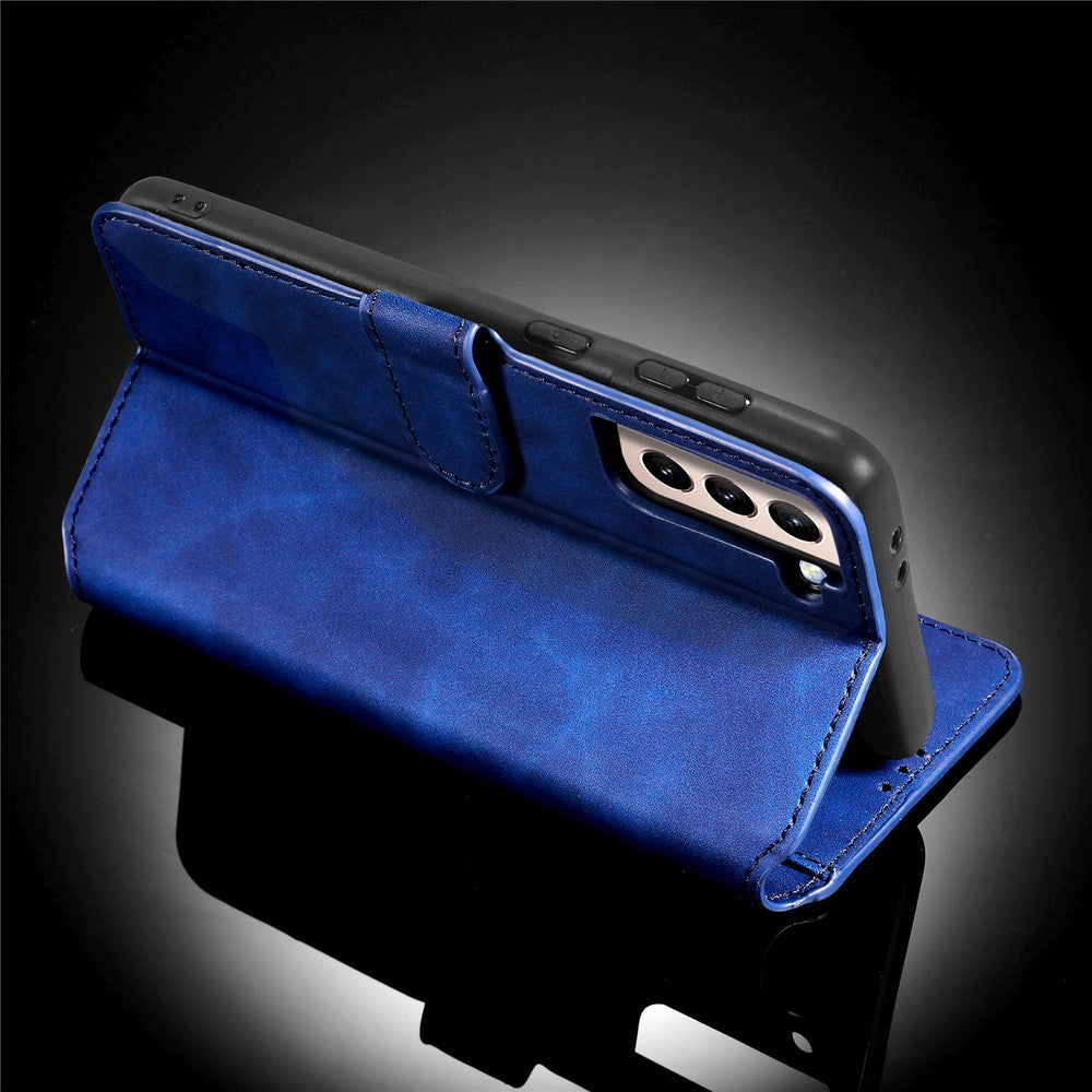 DG.MING Retro Style Leather Protector Case for Samsung Galaxy S21+ 5G Stand Cover