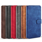 DG.MING Retro Style Leather Protector Case for Samsung Galaxy S21+ 5G Stand Cover