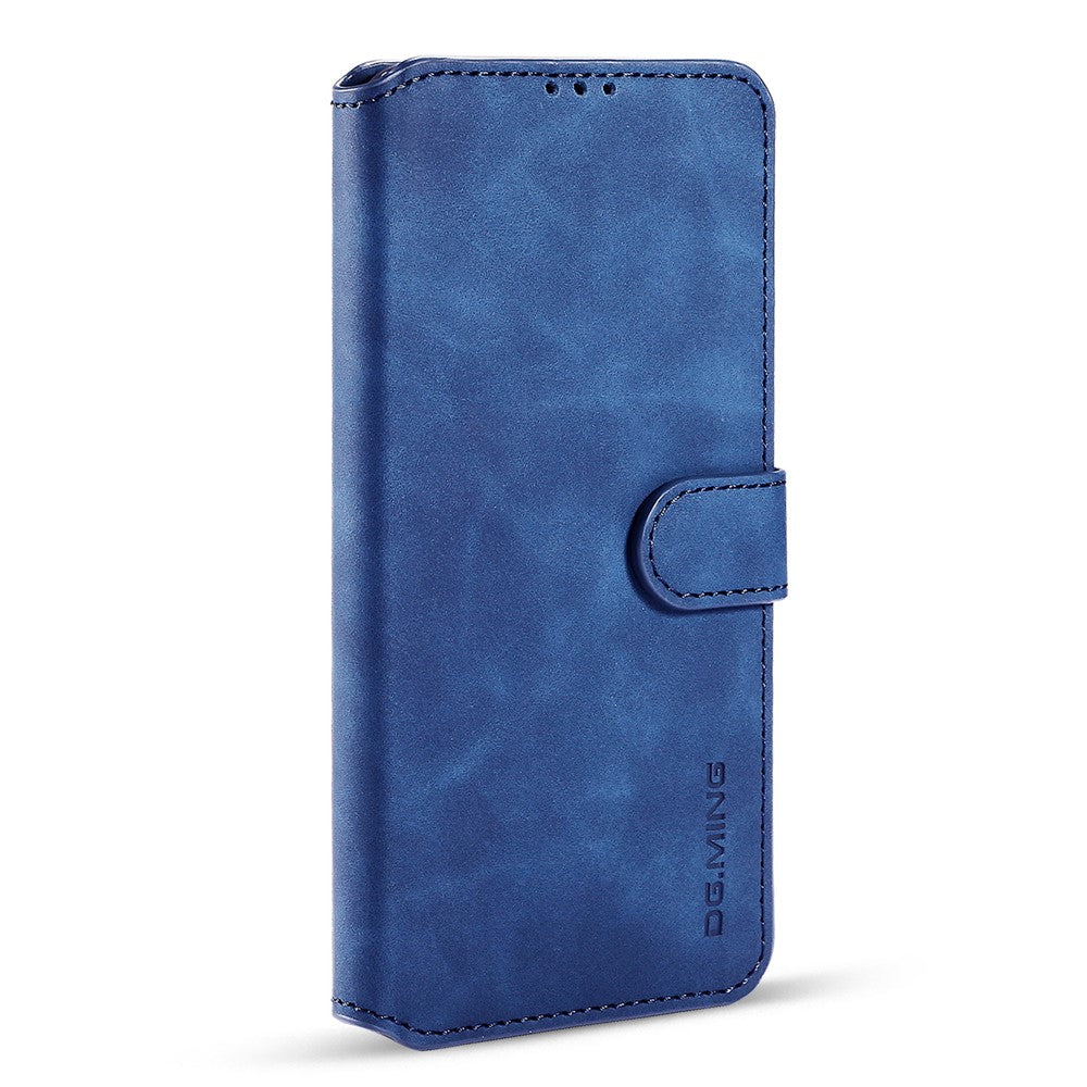 DG.MING Retro Style Leather Protector Case for Samsung Galaxy S21+ 5G Stand Cover