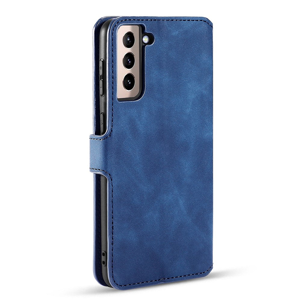 DG.MING Retro Style Leather Protector Case for Samsung Galaxy S21+ 5G Stand Cover