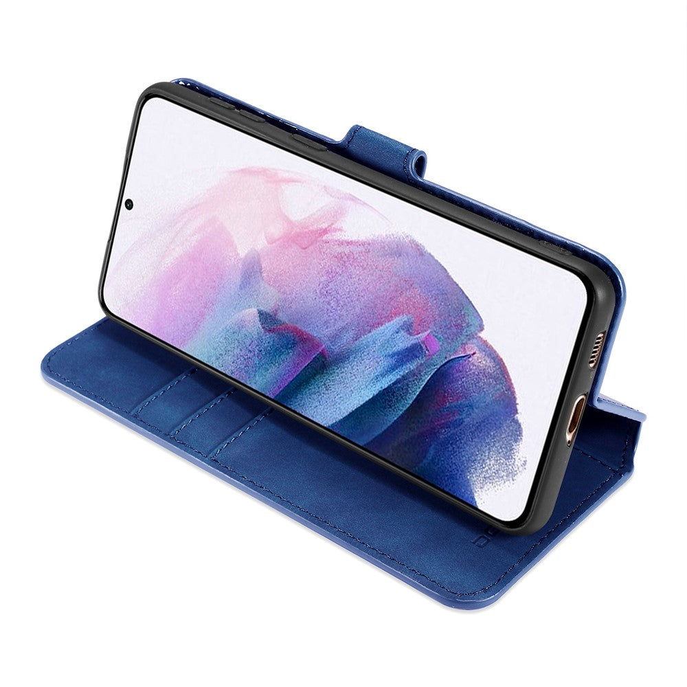 DG.MING Retro Style Leather Protector Case for Samsung Galaxy S21+ 5G Stand Cover