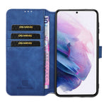 DG.MING Retro Style Leather Protector Case for Samsung Galaxy S21+ 5G Stand Cover