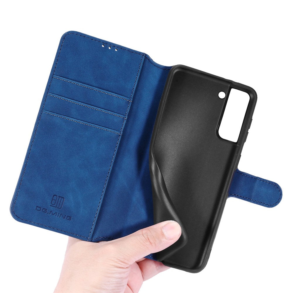 DG.MING Retro Style Leather Protector Case for Samsung Galaxy S21+ 5G Stand Cover
