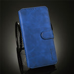 DG.MING Retro Style Leather Protector Case for Samsung Galaxy S21+ 5G Stand Cover