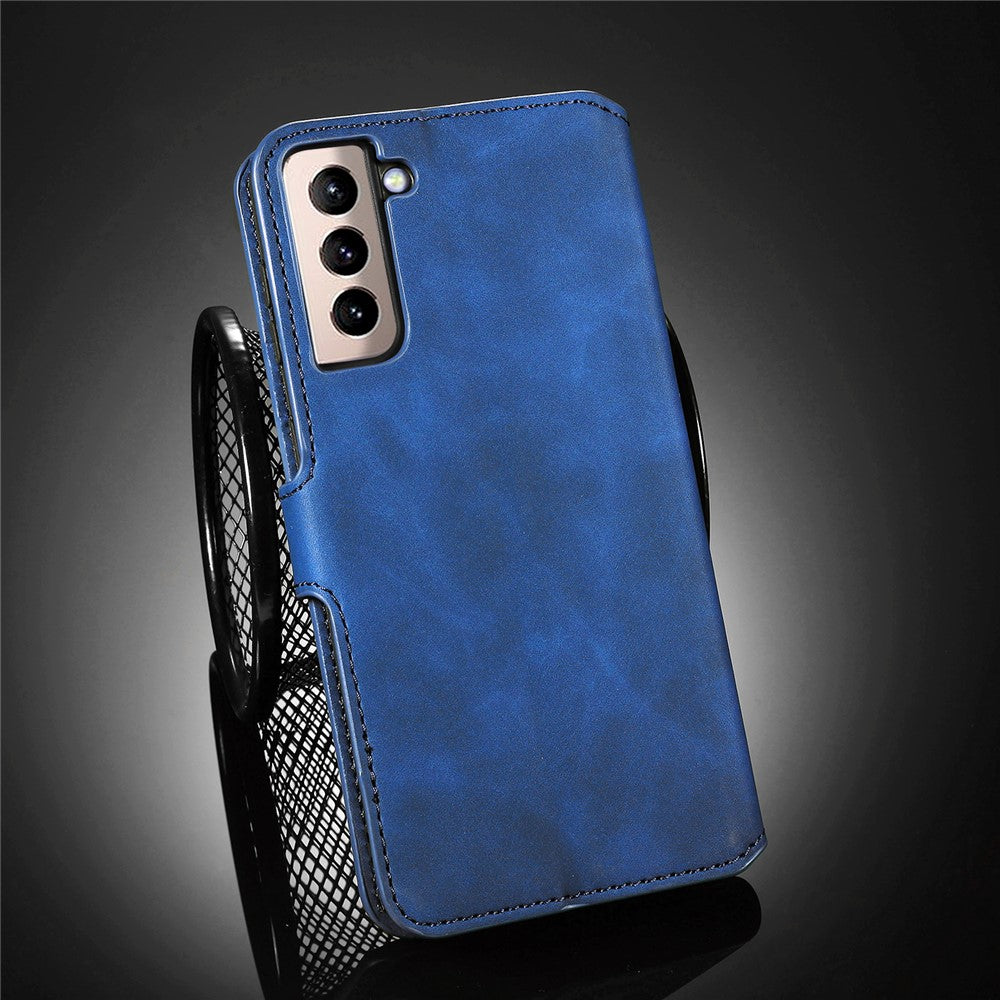 DG.MING Retro Style Leather Protector Case for Samsung Galaxy S21+ 5G Stand Cover