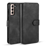 DG.MING Retro Style Leather Protector Case for Samsung Galaxy S21+ 5G Stand Cover