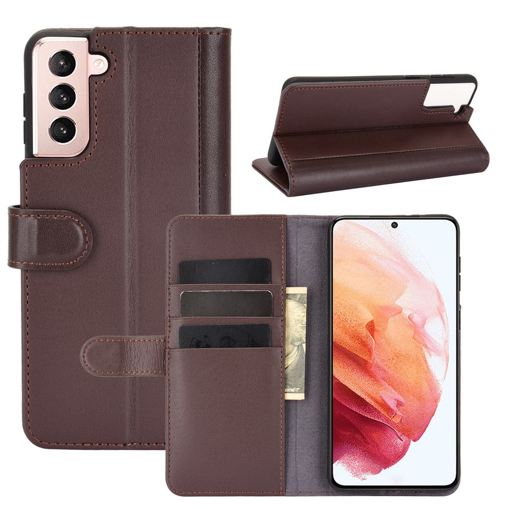 For Samsung Galaxy S21 4G / 5G Split Leather Cover Wallet Stand Phone Case