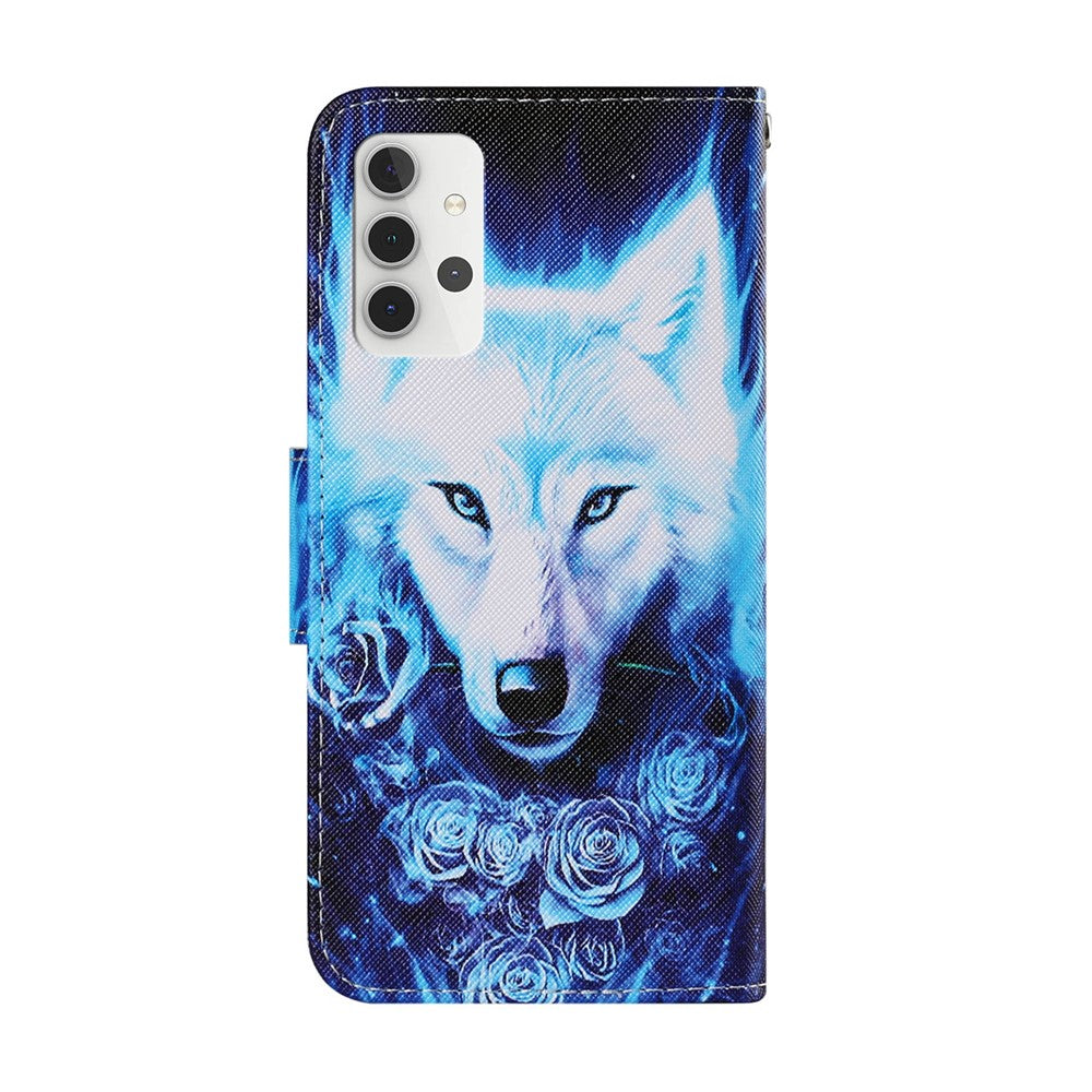 Mønstertrykt Design PU-læderpung Telefoncover med Rem til Samsung Galaxy A32 5G/M32 5G