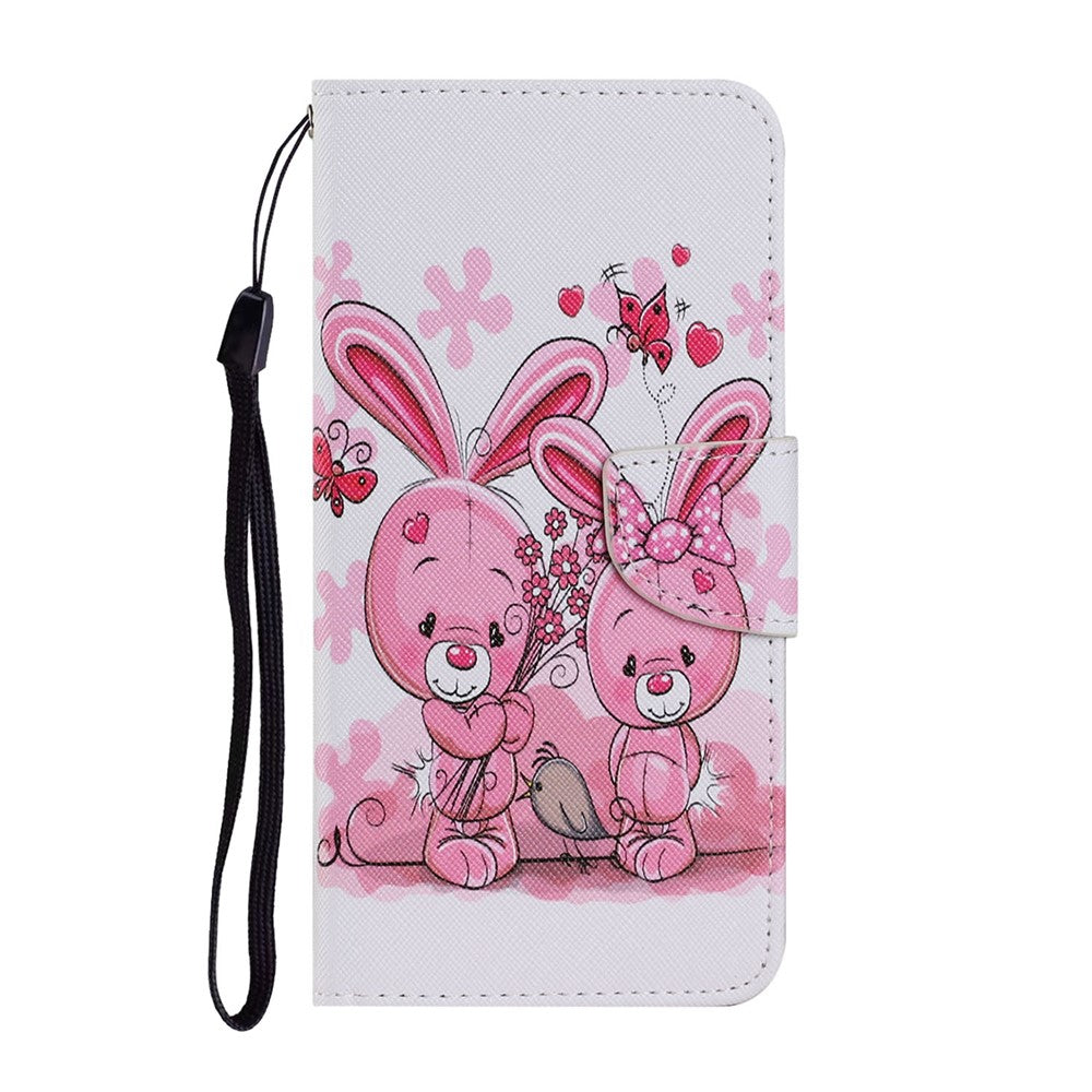 Mønstertrykt Design PU-læderpung Telefoncover med Rem til Samsung Galaxy A32 5G/M32 5G