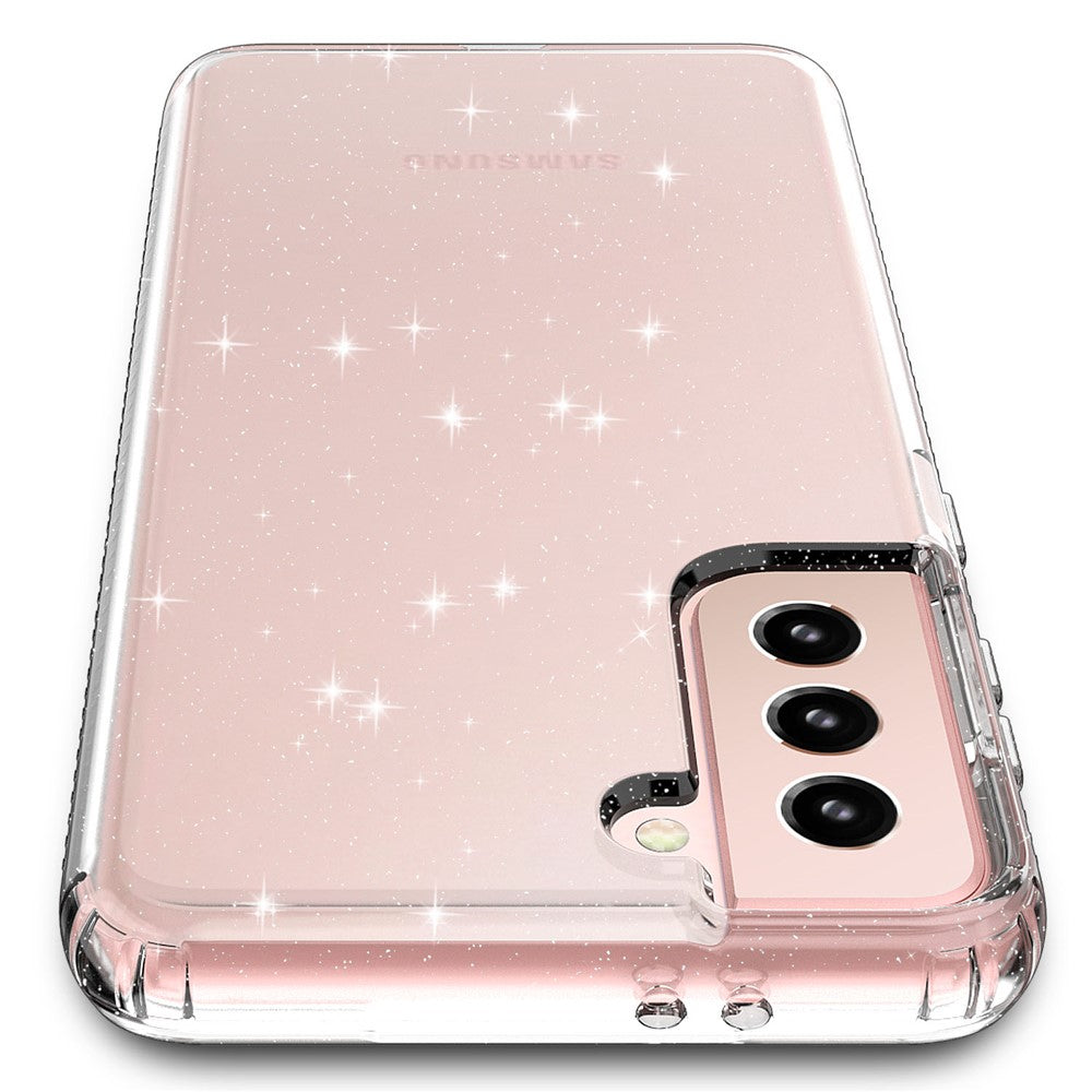 Til Samsung Galaxy S21 4G/5G GW18 klart farvet flash-pulver TPU etui-cover