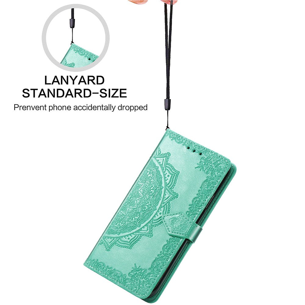 Præget Mandala Blomst Læder Etui med Pung Stand til Samsung Galaxy A52 4G/5G / A52s 5G