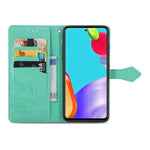 Præget Mandala Blomst Læder Etui med Pung Stand til Samsung Galaxy A52 4G/5G / A52s 5G