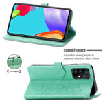Præget Mandala Blomst Læder Etui med Pung Stand til Samsung Galaxy A52 4G/5G / A52s 5G