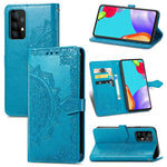Præget Mandala Blomst Læder Etui med Pung Stand til Samsung Galaxy A52 4G/5G / A52s 5G