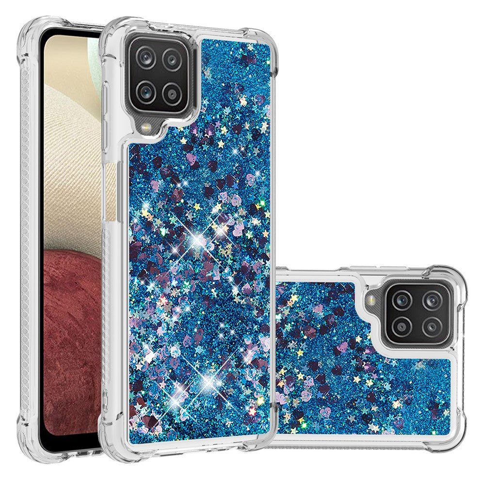 Sjovt TPU-beskyttelsescover med glitter, pailletter og kviksandsdesign til Samsung Galaxy A12/M12
