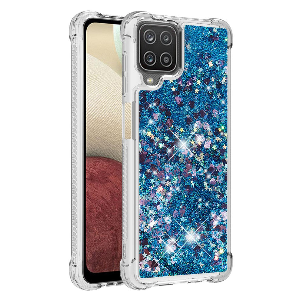 Sjovt TPU-beskyttelsescover med glitter, pailletter og kviksandsdesign til Samsung Galaxy A12/M12