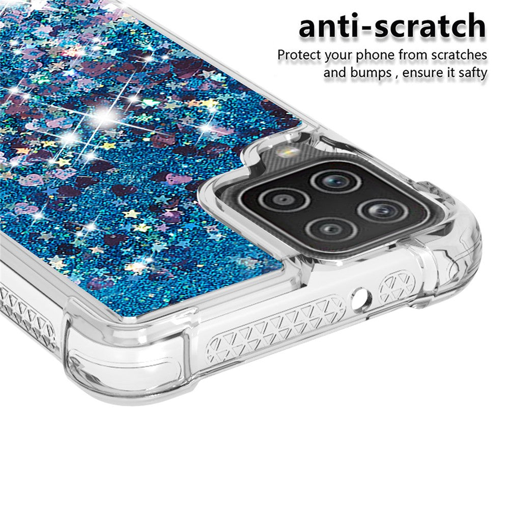 Sjovt TPU-beskyttelsescover med glitter, pailletter og kviksandsdesign til Samsung Galaxy A12/M12