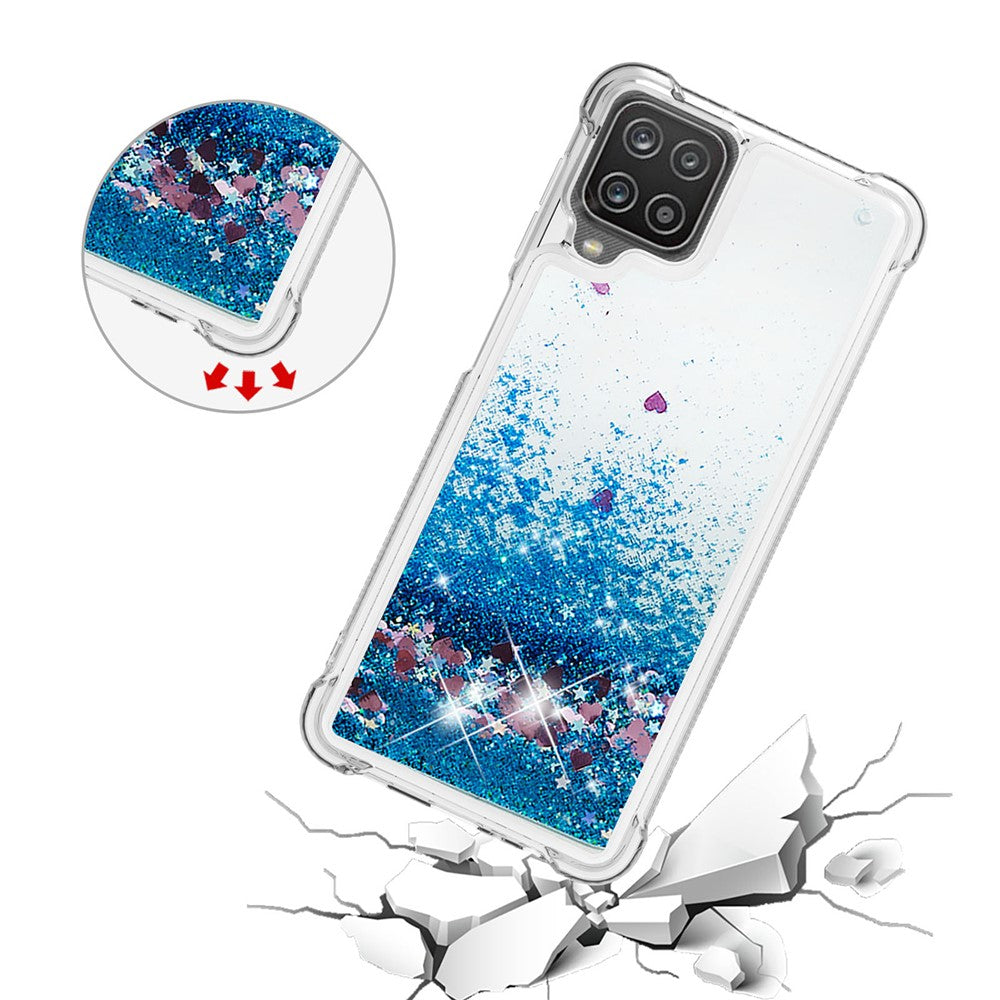 Sjovt TPU-beskyttelsescover med glitter, pailletter og kviksandsdesign til Samsung Galaxy A12/M12