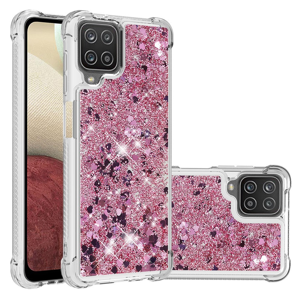 Sjovt TPU-beskyttelsescover med glitter, pailletter og kviksandsdesign til Samsung Galaxy A12/M12