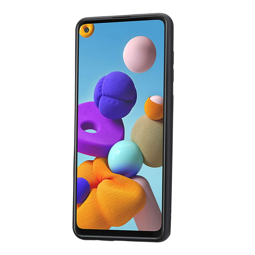 Card Slots PU Leather Coated TPU Case [Kickstand] for Samsung Galaxy A21s
