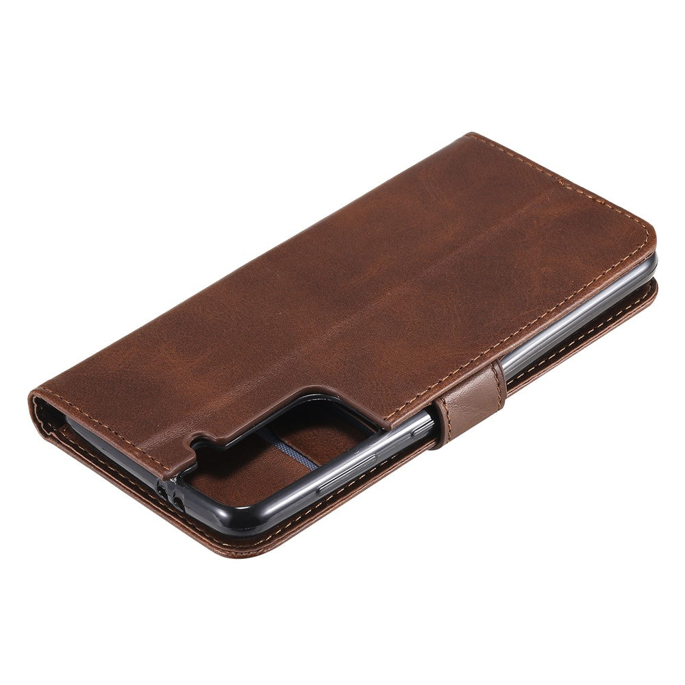 For Samsung Galaxy S21 4G/5G Zipper Pocket Leather Wallet Stand Case