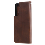 For Samsung Galaxy S21 4G/5G Zipper Pocket Leather Wallet Stand Case