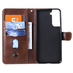 For Samsung Galaxy S21 4G/5G Zipper Pocket Leather Wallet Stand Case
