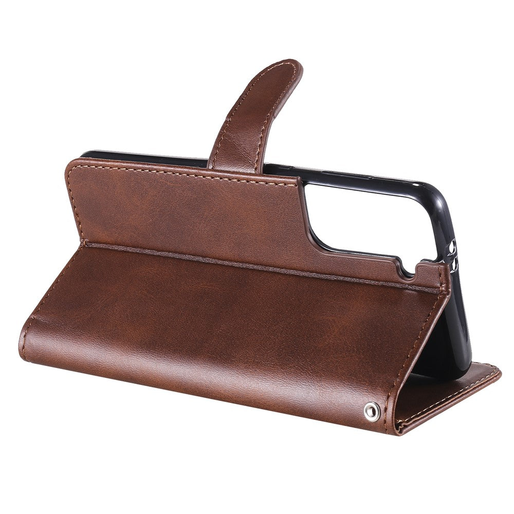 For Samsung Galaxy S21 4G/5G Zipper Pocket Leather Wallet Stand Case