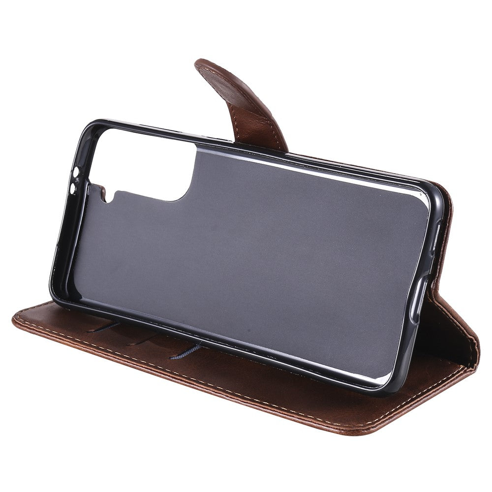 For Samsung Galaxy S21 4G/5G Zipper Pocket Leather Wallet Stand Case